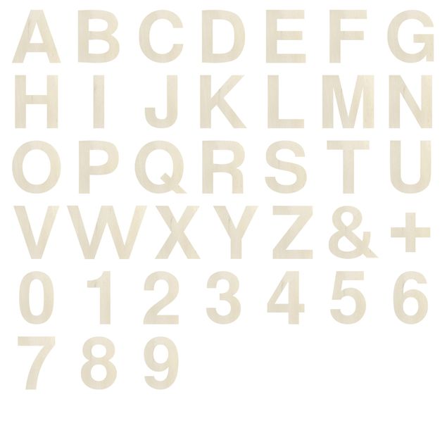 Decorazione da parete lettera in legno taglie M - XXL - Alfabeto sans serif