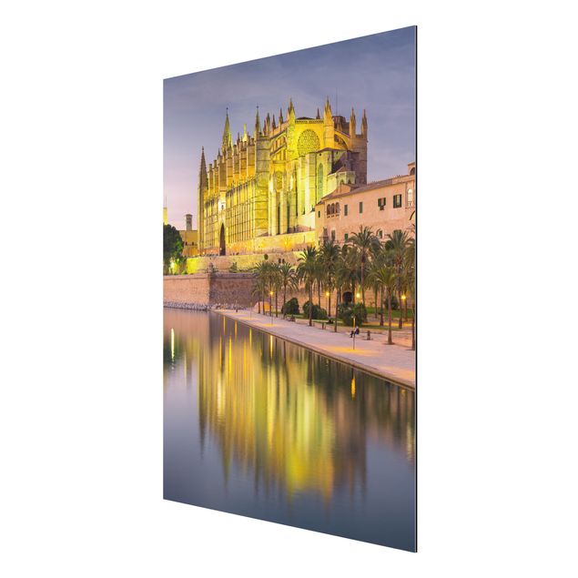 Quadro in alluminio - Catedral de Mallorca water reflection