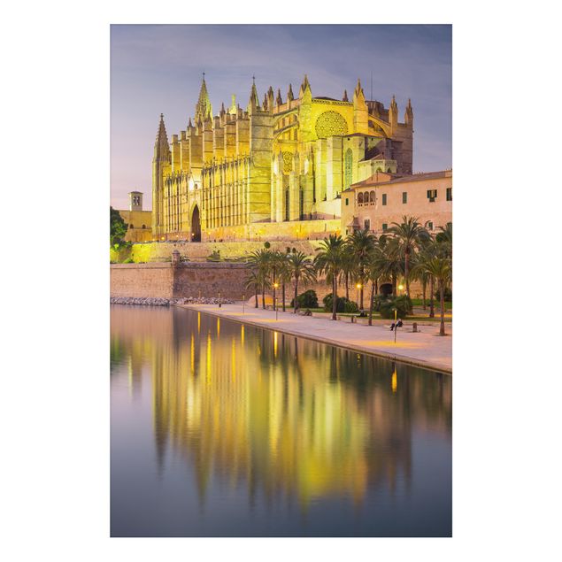 Quadro in alluminio - Catedral de Mallorca water reflection