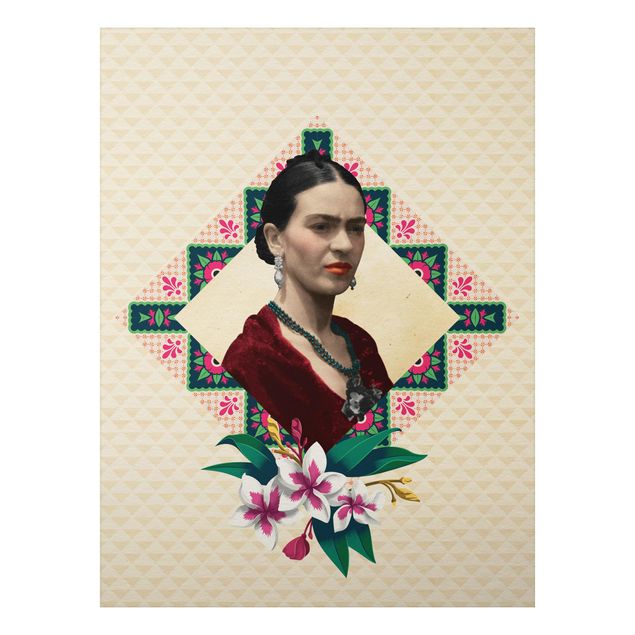 Quadro in alluminio - Frida Kahlo - Flowers And Geometry