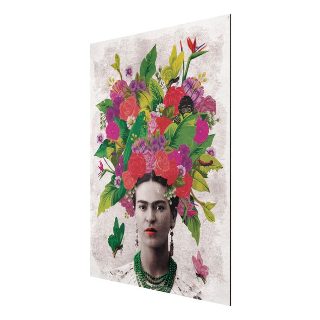 Quadro in alluminio - Frida Kahlo - Flower Portrait