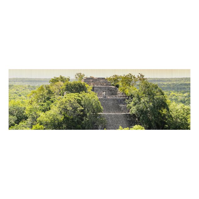 Quadro in alluminio spazzolato - Pyramid of Calakmul