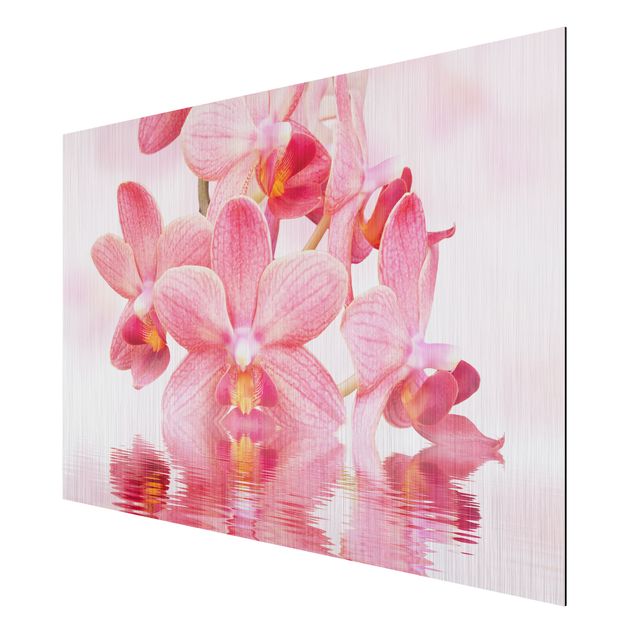 Quadro in alluminio - Pink Orchid on water