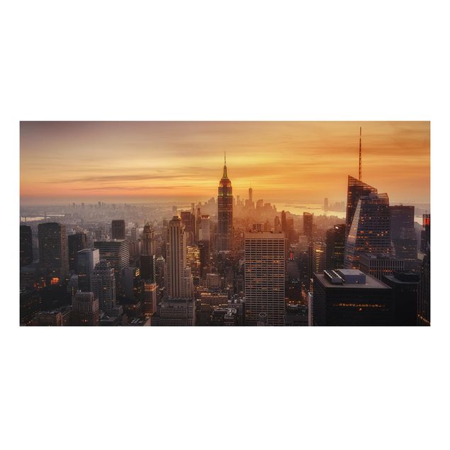 Quadro in alluminio - Manhattan Skyline Evening