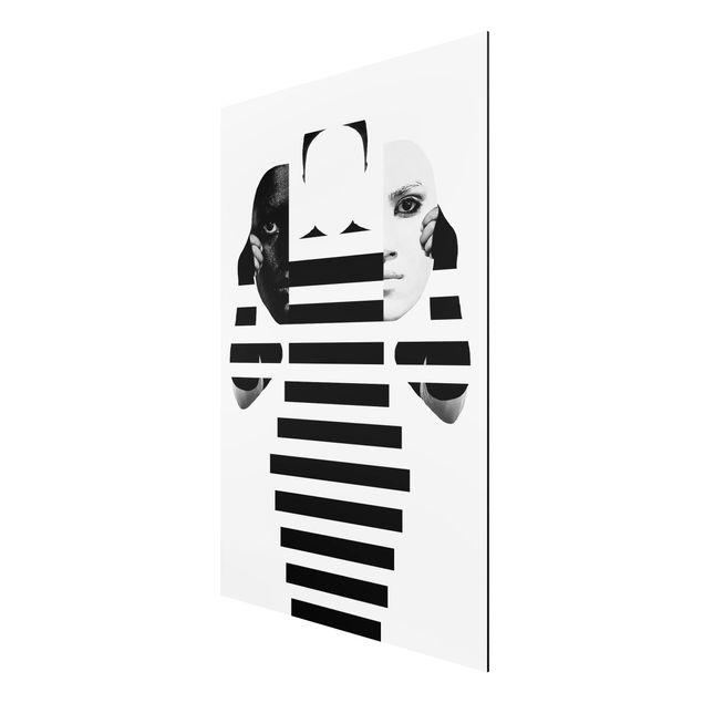 Quadro in alluminio - Masks In Black And White