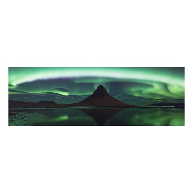 Quadro in alluminio - Aurora boreale in Islanda