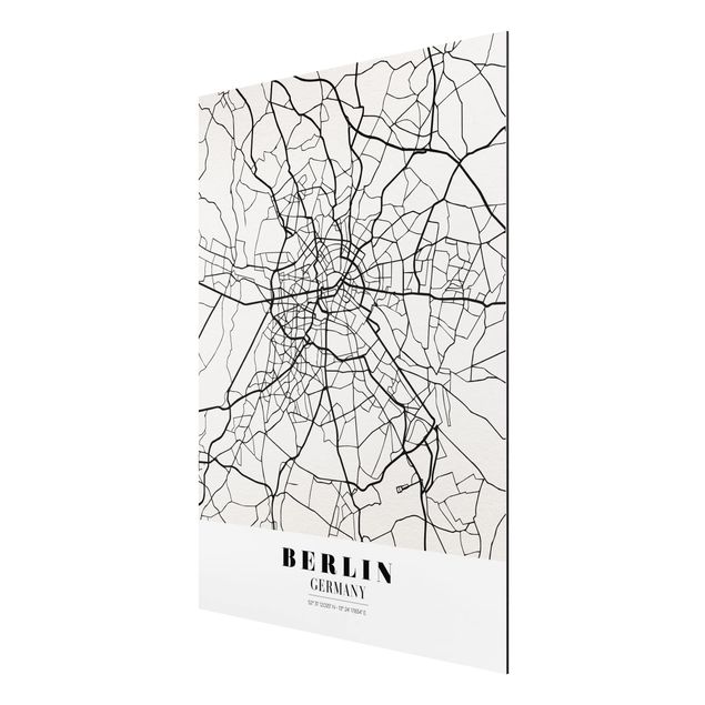 Quadro in alluminio - Berlin City Map - Classic