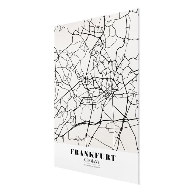 Quadro in alluminio - Frankfurt City City Map - Classical