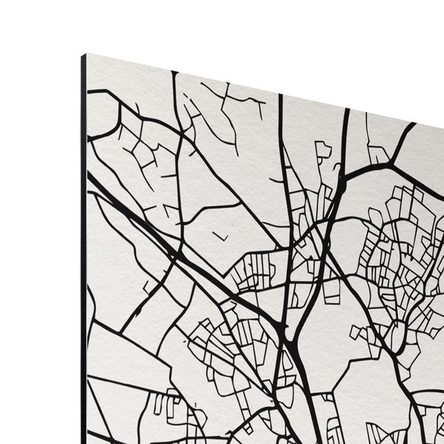 Quadro in alluminio - Hamburg City Map - Classic