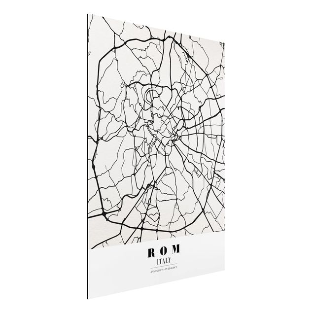 Quadro in alluminio - Rome City Map - Classical