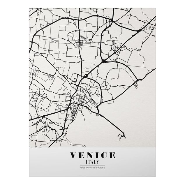 Quadro in alluminio - Venice City Map - Classic