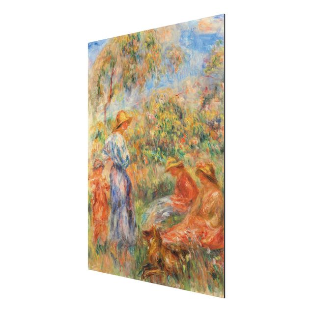 Quadro in alluminio - Auguste Renoir - Tre Donne e Bambini in un Paesaggio - Impressionismo