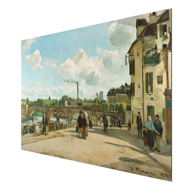 Quadro in alluminio - Camille Pissarro - Vista di Pontoise, Quai du Pothuis - Impressionismo