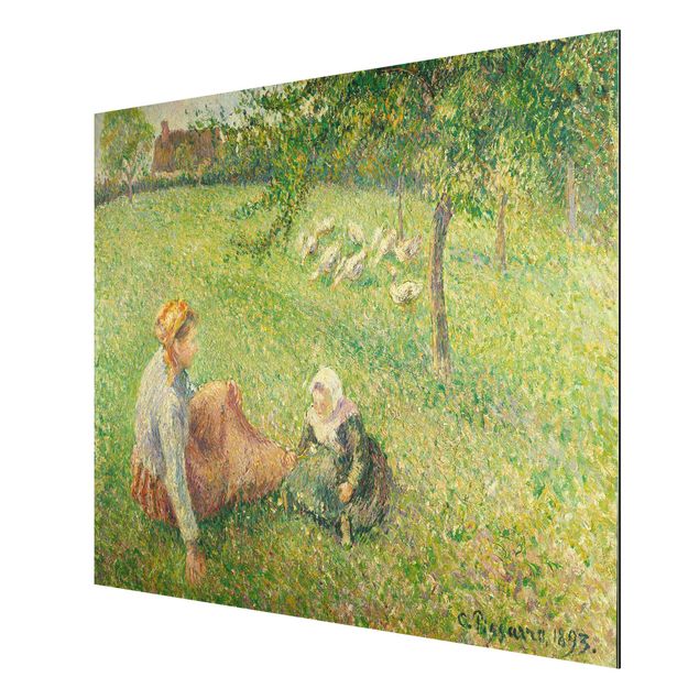 Quadro in alluminio - Camille Pissarro - La ragazza delle oche - Impressionismo