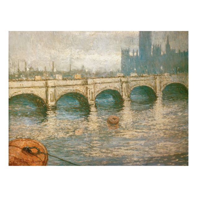 Quadro in alluminio - Claude Monet - Ponte Tamigi e Palazzo del Parlamento a Londra - Impressionismo