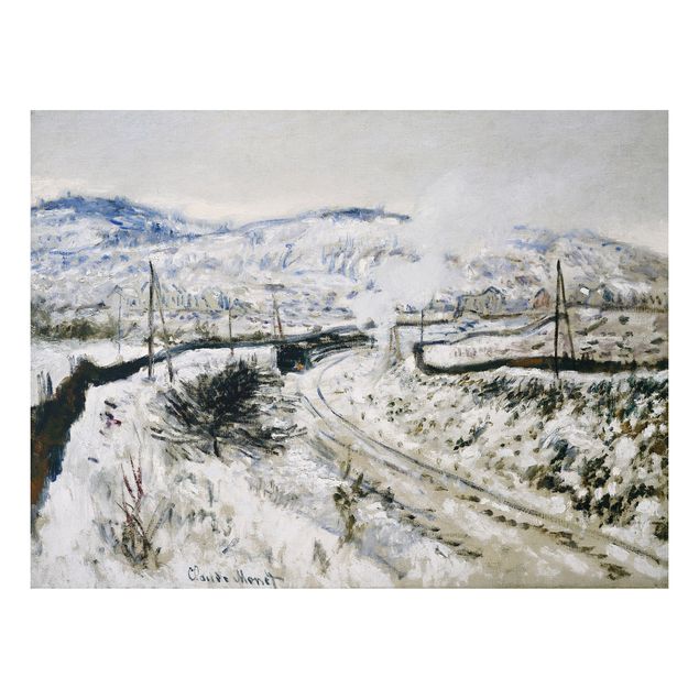 Quadro in alluminio - Claude Monet - Treno nella Neve ad Argenteuil - Impressionismo