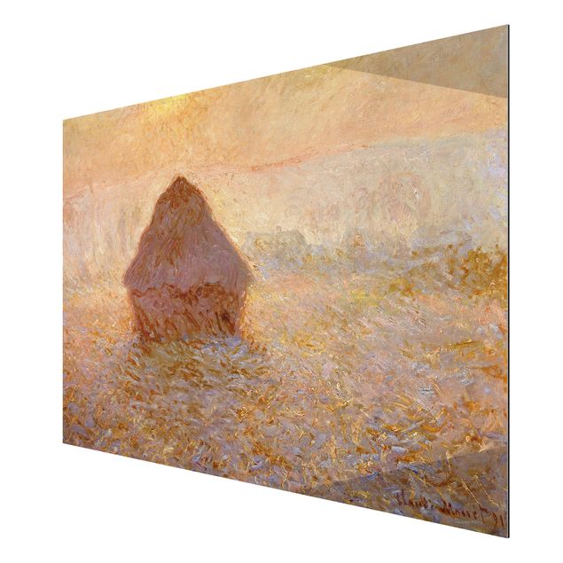 Quadro in alluminio - Claude Monet - Pagliaio, il Sole nella Nebbia - Impressionismo