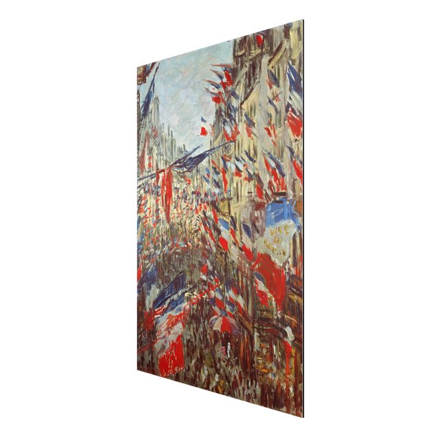 Quadro in alluminio - Claude Monet - La Rue Montargueil con Bandiere - Impressionismo