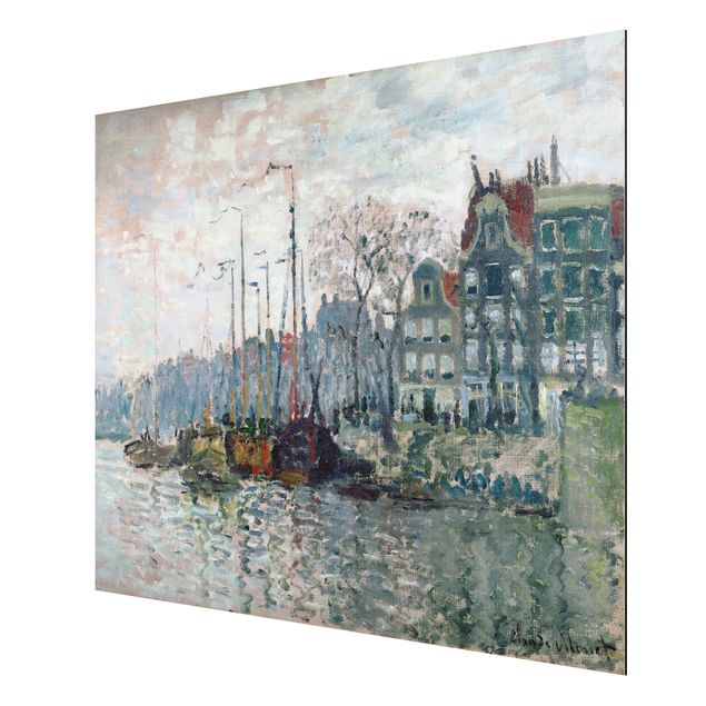 Quadro in alluminio - Claude Monet - Vista del Prins Hendrikkade e il Kromme Waal di Amsterdam - Impressionismo