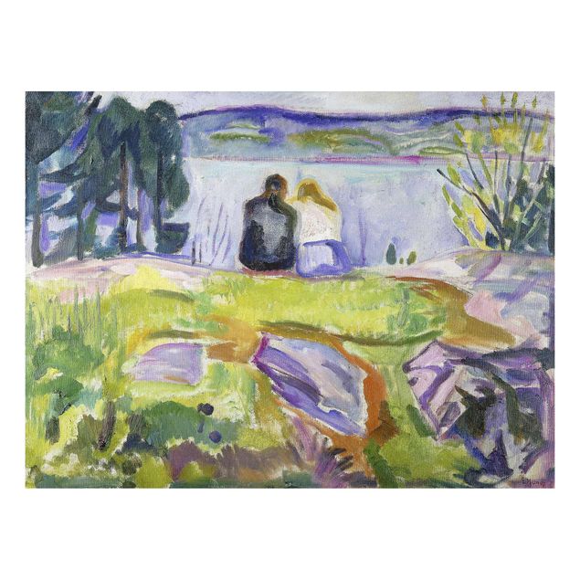 Quadro in alluminio - Edvard Munch - Primavera (Paio Amore sulla Riva) - Espressionismo