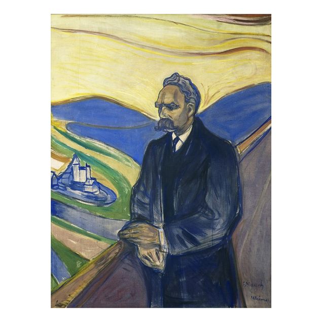 Quadro in alluminio - Edvard Munch - Ritratto di Friedrich Nietzsche - Espressionismo
