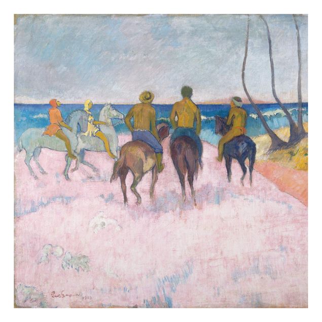 Quadro in alluminio - Paul Gauguin - Cavalieri sulla Spiaggia (I) - Post-Impressionismo