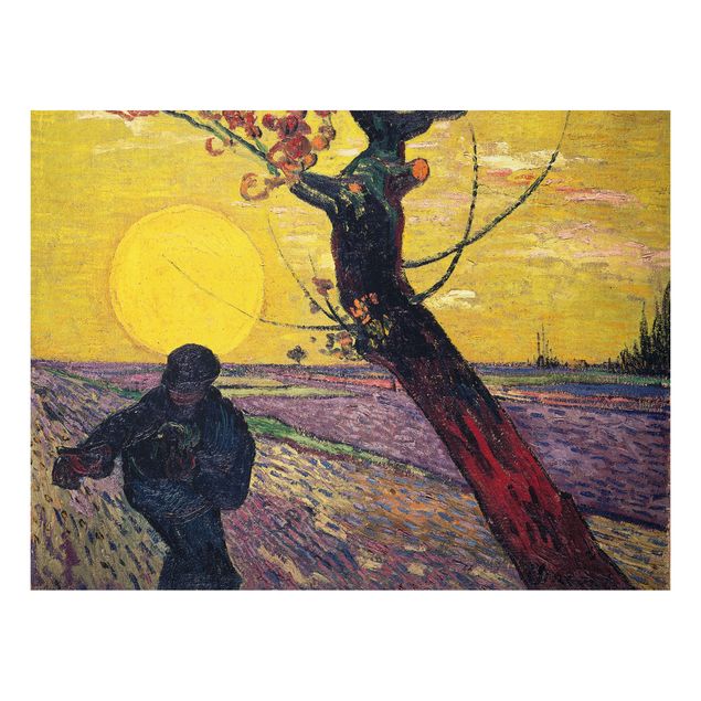 Quadro in alluminio - Vincent van Gogh - Il Seminatore con impostazione Sole - Post-Impressionismo