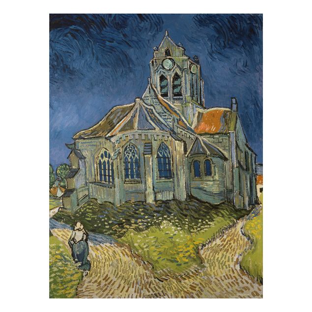 Quadro in alluminio - Vincent van Gogh - La chiesa di Auvers - Post-Impressionismo