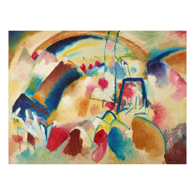 Astrattismo Wassily Kandinsky - Paesaggio con chiesa (Paesaggio con macchie rosse)