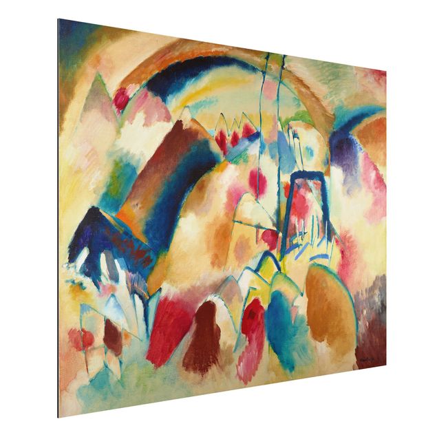 Quadri astratti Wassily Kandinsky - Paesaggio con chiesa (Paesaggio con macchie rosse)