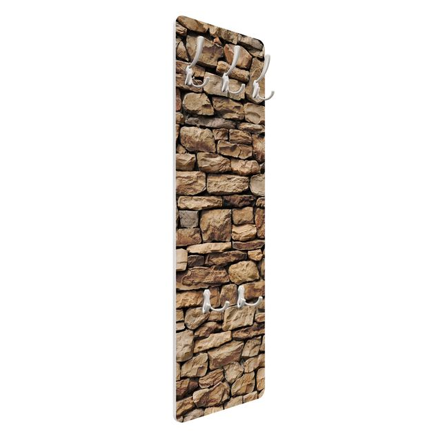 Appendiabiti marrone - Effetto pietra muro americano - Stile provenzale