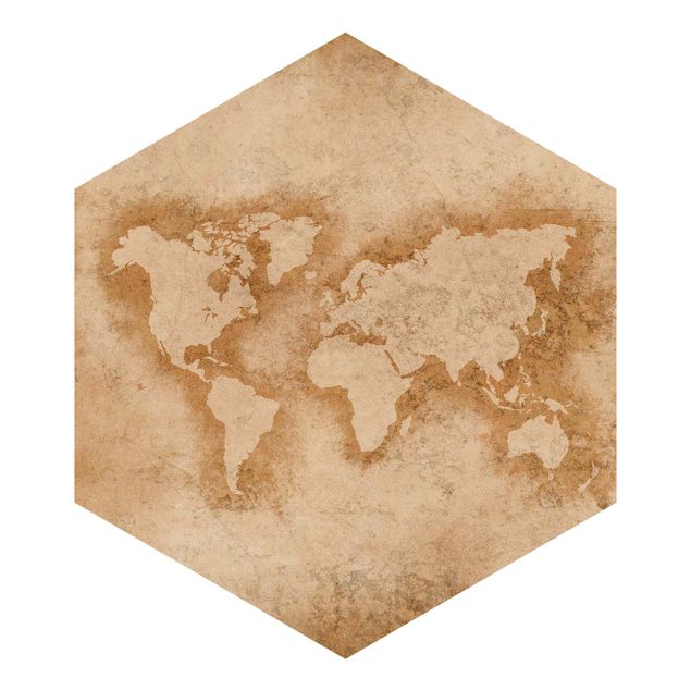 Carta da parati esagonale adesiva con disegni - Planisferi antichi
