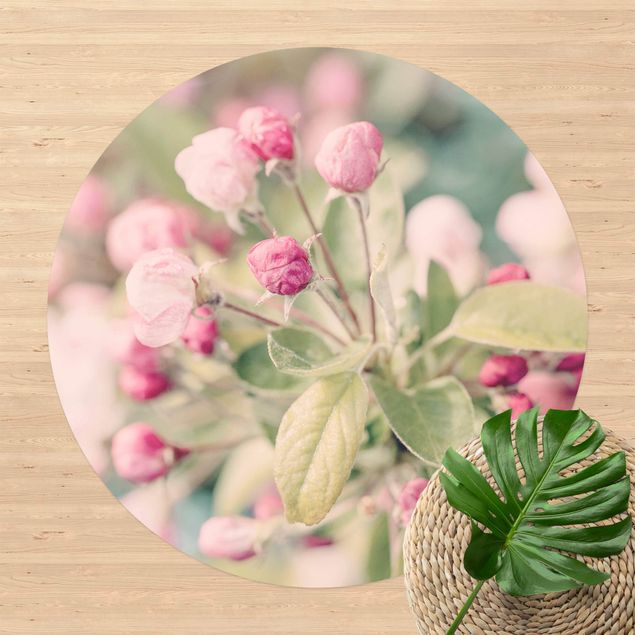 Tappeti da esterno Bokeh di fiori di melo rosa chiaro
