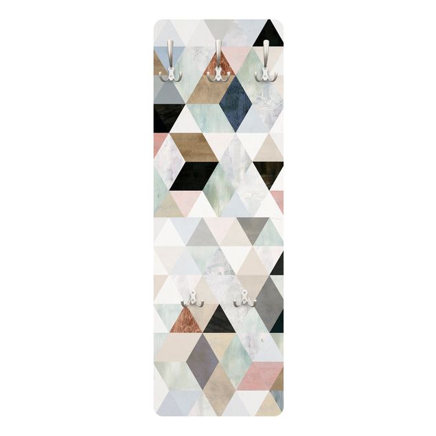 Appendiabiti disegni - Mosaico di triangoli in acquerello I