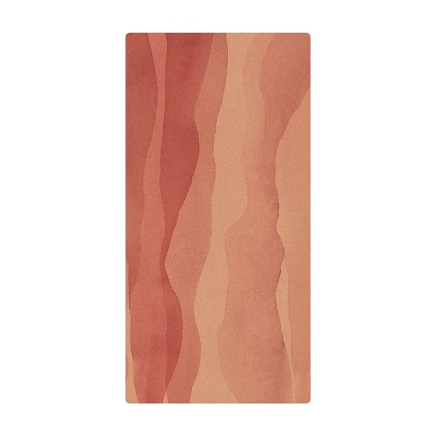 Tappetino di sughero - Paesaggio con illusione di alberi in acquerello - Formato verticale 1:2