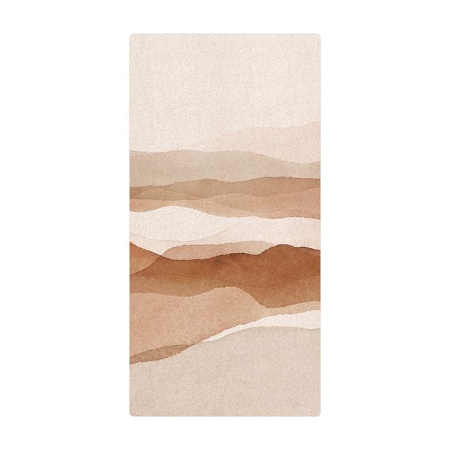Tappetino di sughero - Paesaggio in acquerello montagne di sabbia - Formato verticale 1:2