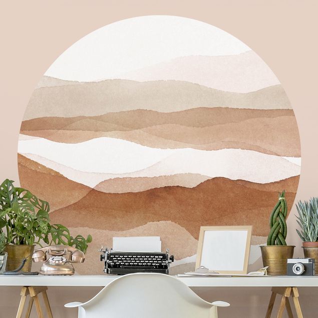 Tapete abstrakte Optik Paesaggio in acquerello montagne di sabbia