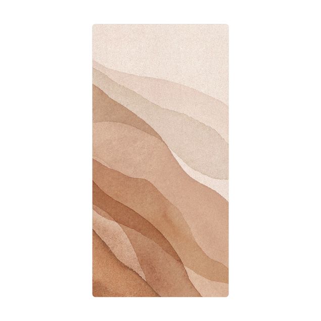 Tappetino di sughero - Paesaggio in acquerello onde di sabbia - Formato verticale 1:2