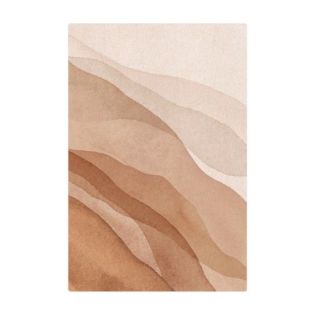Tappetino di sughero - Paesaggio in acquerello onde di sabbia - Formato verticale 2:3