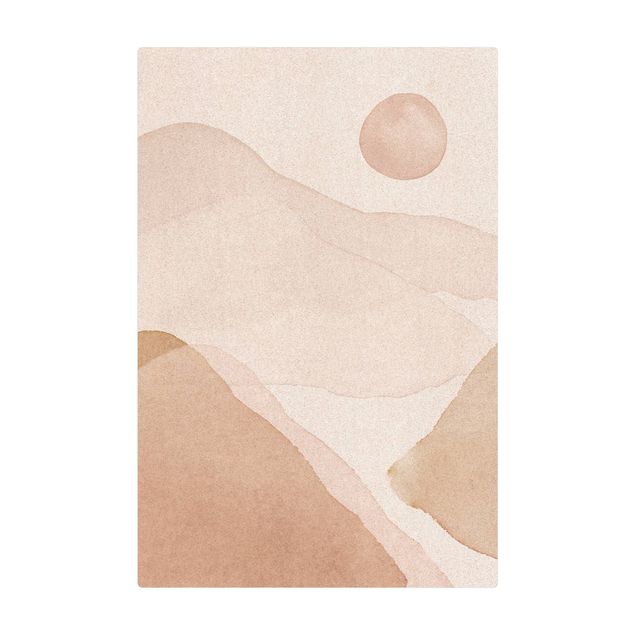 Tappetino di sughero - Paesaggio in acquerello montagne soleggiate - Formato verticale 2:3