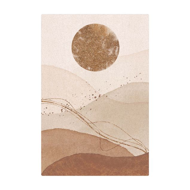 Tappetino di sughero - Paesaggio in acquerello tempesta solare - Formato verticale 2:3