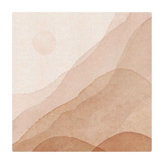Tappetino di sughero - Paesaggio in acquerello Luna di giorno - Quadrato 1:1