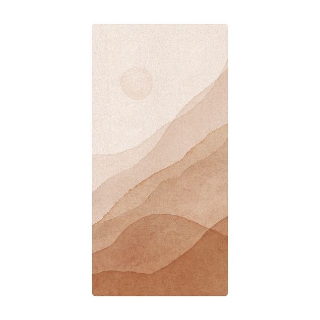 Tappetino di sughero - Paesaggio in acquerello Luna di giorno - Formato verticale 1:2