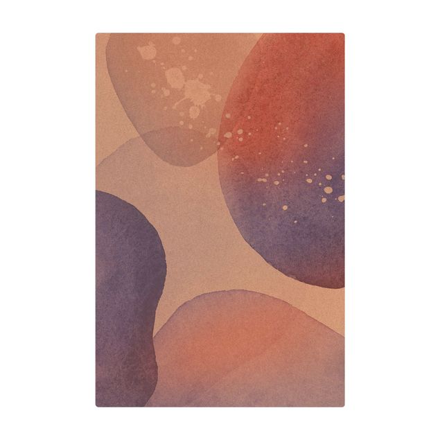 Tappetino di sughero - Paesaggio con bolle d'acqua in acquerello - Formato verticale 2:3