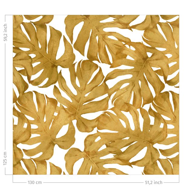 Tende oscuranti Acquerello foglie di monstera in acquerello oro