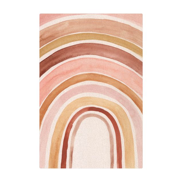 Tappetino di sughero - Arcobaleno acquerello rosa - Formato verticale 2:3