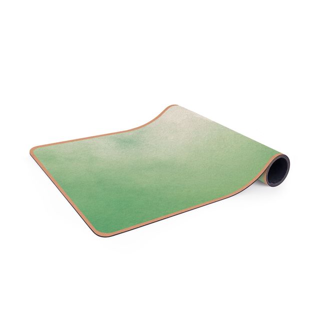 Tappetino yoga - Struttura acquerello con boscaglia verde