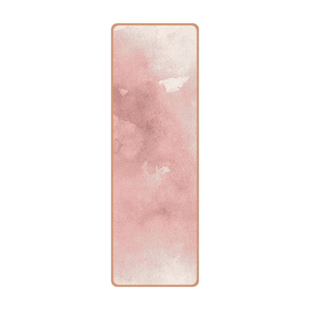 Tappetino yoga - Struttura acquerello con zucchero filato rosa