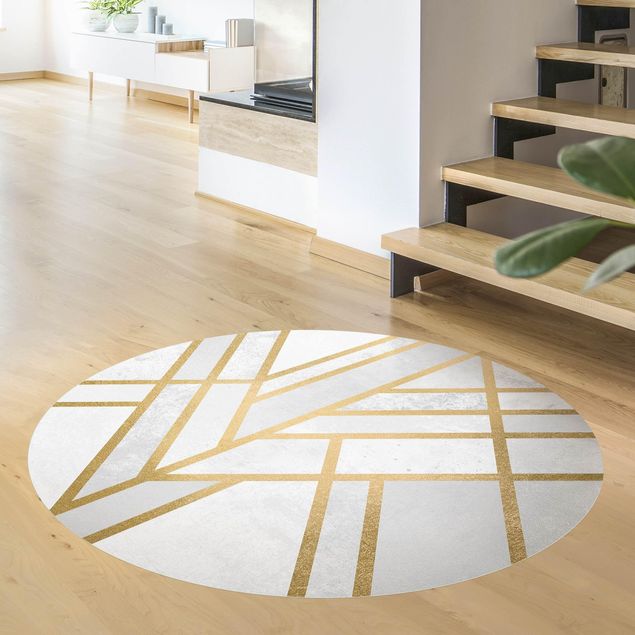 Tappeti bagno moderni Geometria Art Déco Oro Bianco