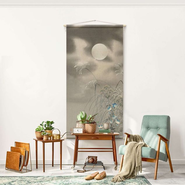 Arazzi da parete grande Disegno asiatico - Fiore di luna